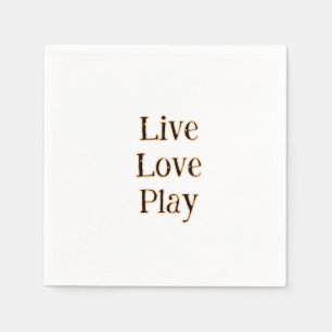 Live love play black orange sports player modern q napkin