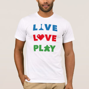 Live, Love, Play Colourful Mens Shirt