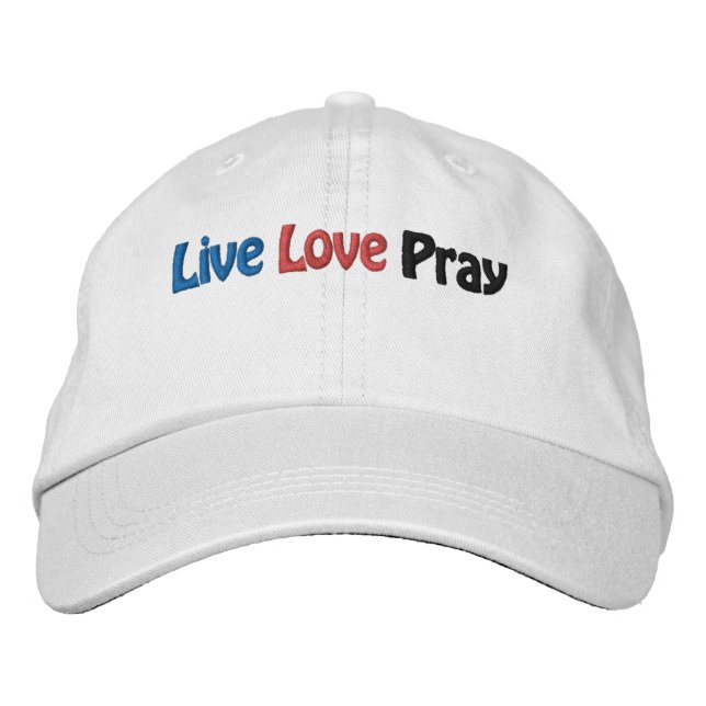 Live Love Pray Bible Quote Customise It Embroidered Hat (Front)
