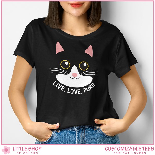 Live Love Purr Womens Cat Lover Tri-Blend Shirt (Creator Uploaded)