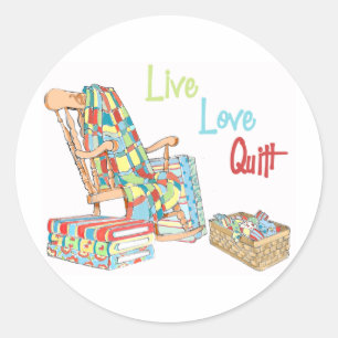 Live..Love..Quilt Classic Round Sticker