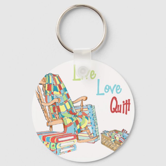 Live..Love..Quilt Key Ring (Front)