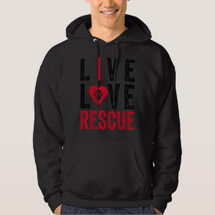 Live Love Rescue Veterinarian Vet Dog Cat Pet Vin Hoodie