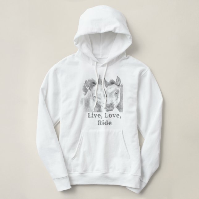 Live, Love, Ride Horse Hoodie (Design Front)