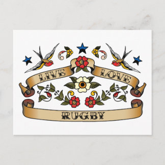 Live Love Rugby Postcard