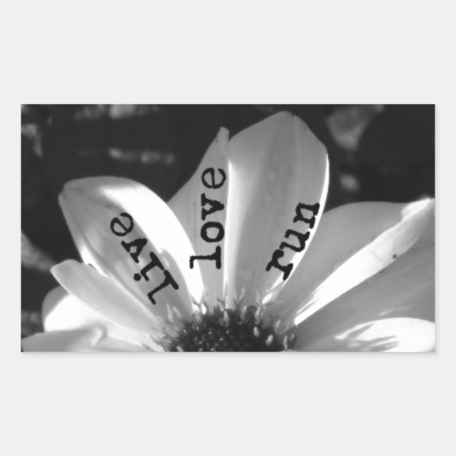 Live Love Run by Vetro Jewellery and Designs Rectangular Sticker (Front)