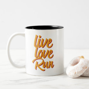 Live Love Run Marathon Runner Workout Exercise Two-Tone Coffee Mug