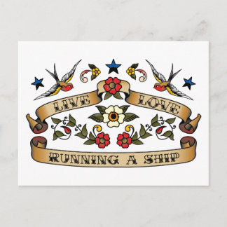Live Love Running a Ship Postcard