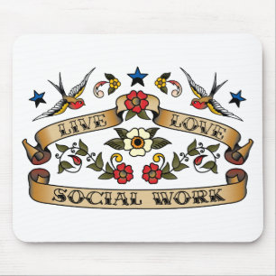 Live Love Social Work Mouse Pad
