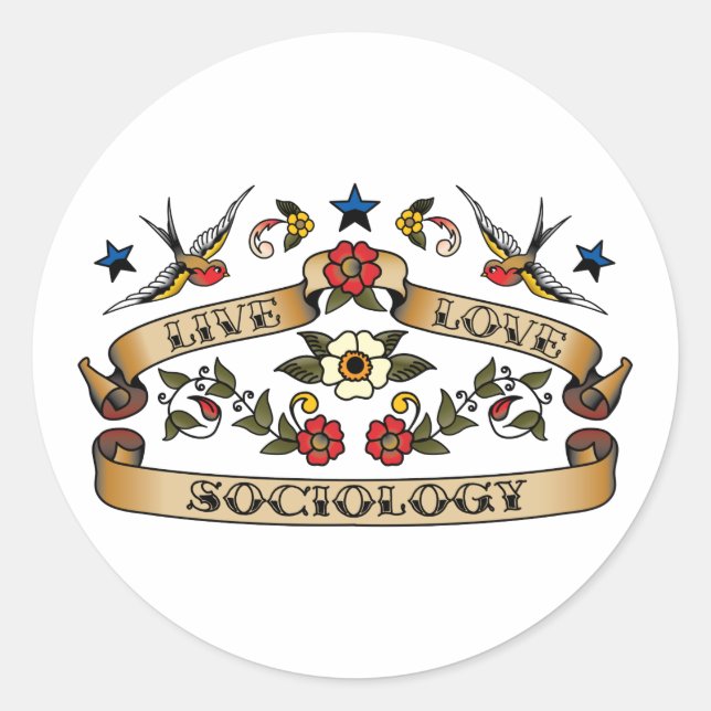 Live Love Sociology Classic Round Sticker (Front)