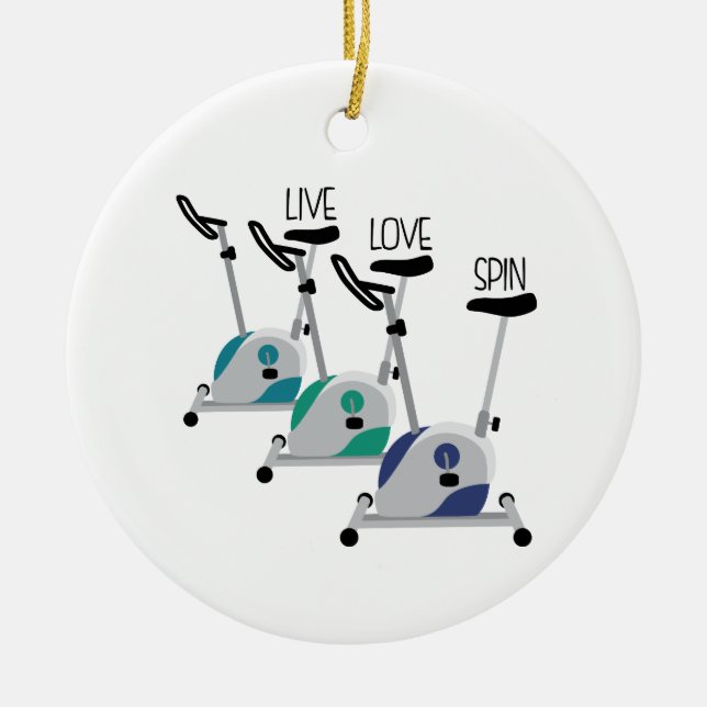 Live Love Spin Ceramic Tree Decoration (Front)