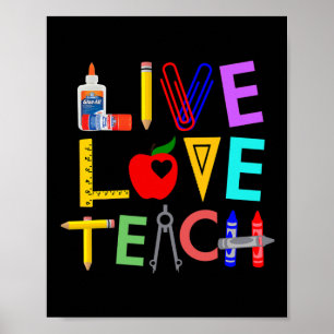 Live Love Teach Fun Teacher Perfect Ck To School Poster