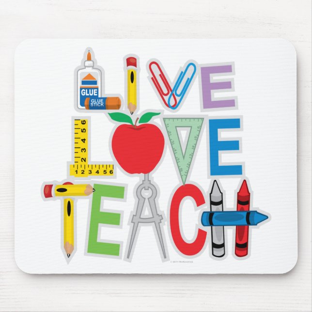 Live Love Teach Mouse Pad (Front)