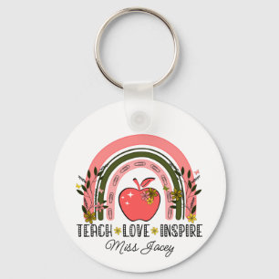 Live Love Teach Rainbow Teacher Appreciation  Key Ring