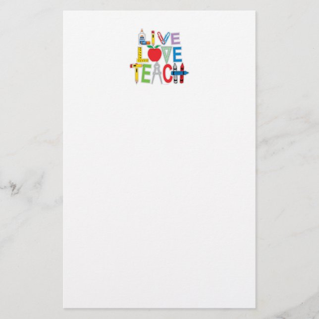 Live Love Teach Stationery (Front)