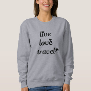 Live Love Travel Typography, Paper Aeroplane,Simpl Sweatshirt
