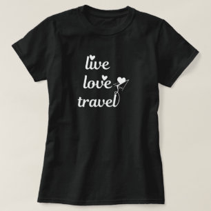 Live Love Travel Typography, Paper Aeroplane,Simpl T-Shirt