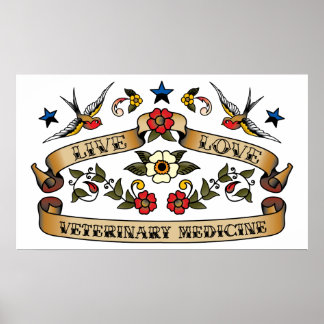 Live Love Veterinary Medicine Poster