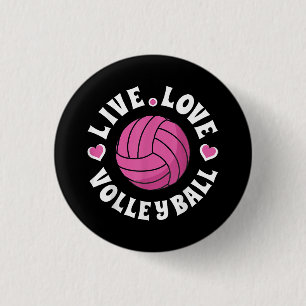 Live Love Volleyball For Women Girls Volleyball Fa 3 Cm Round Badge