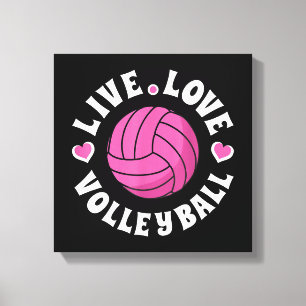 Live Love Volleyball For Women Girls Volleyball Fa Canvas Print