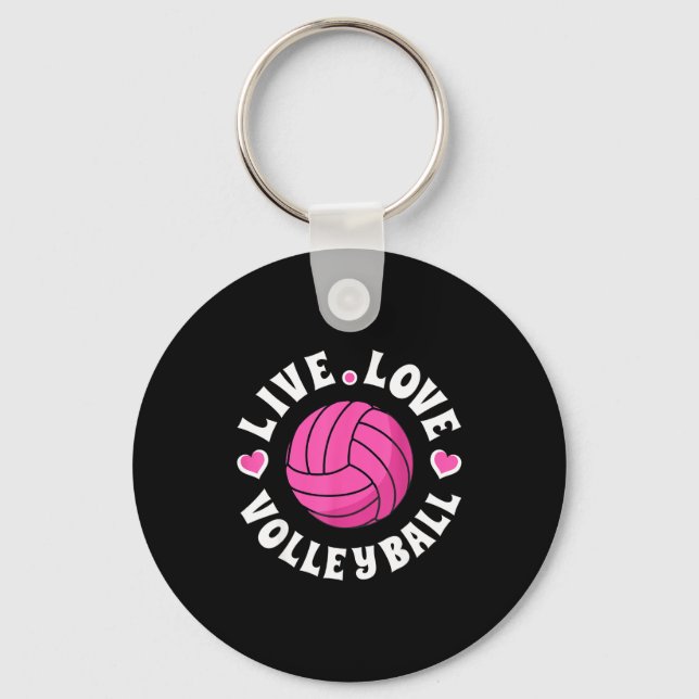 Live Love Volleyball For Women Girls Volleyball Fa Key Ring (Front)