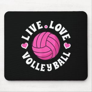 Live Love Volleyball For Women Girls Volleyball Fa Mouse Pad