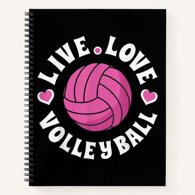 Live Love Volleyball For Women Girls Volleyball Fa Notebook (Front)