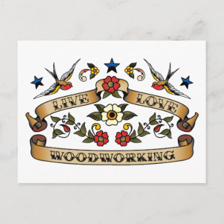 Live Love Woodworking Postcard