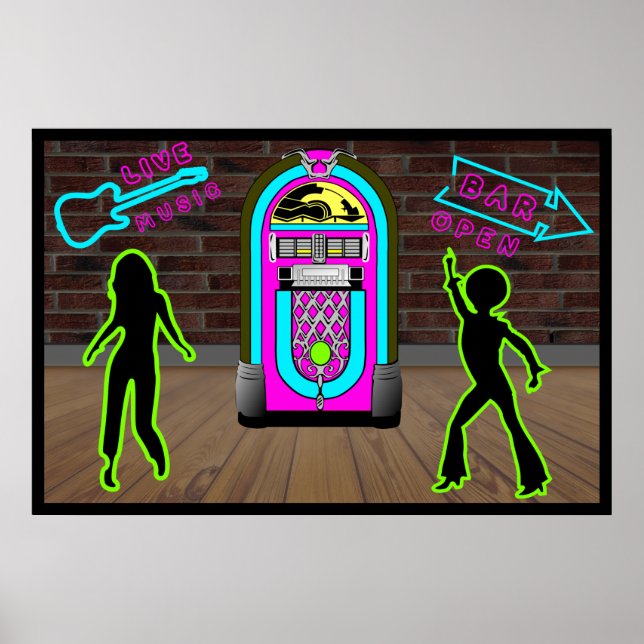 live music in a bar with jukebox poster (Front)