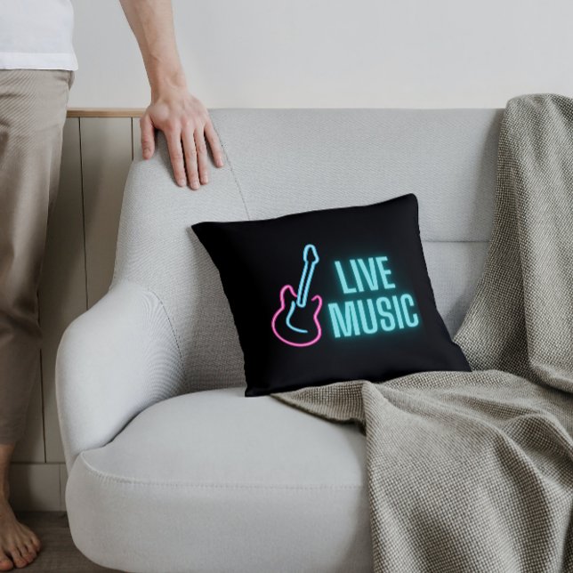 Live Music Neon Guitar Cushion (Creator Uploaded)