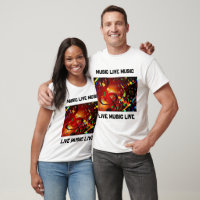 Live Music White Slogan