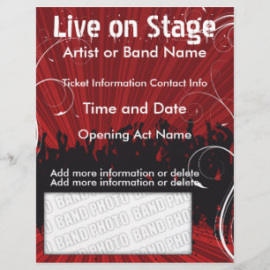 Live on Stage Red  Music Flyer