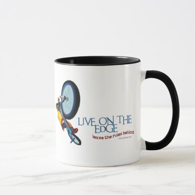 LIVE ON THE EDGE-LEAVE THE RULES BEHIND MUG (Right)