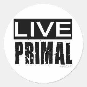 live primal / paleo diet classic round sticker