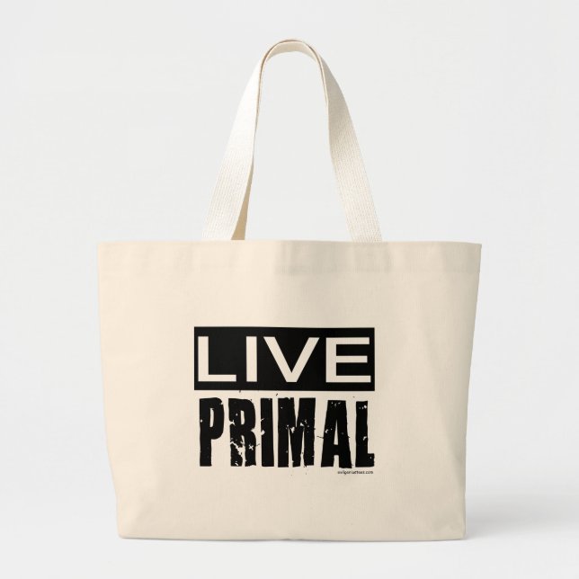 live primal / paleo diet large tote bag (Front)