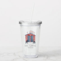 Live Simple Quote Nautical Summer Beach Hut Cabana
