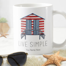 Live Simple Quote Nautical Summer Beach Hut Cabana