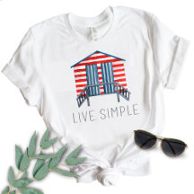 Live Simple Quote Nautical Summer Beach Hut