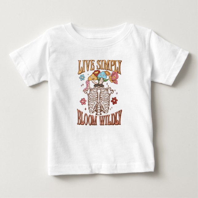 Live Simply, Bloom Wildly Baby T-Shirt (Front)