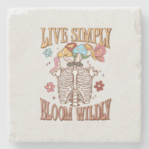 Live Simply, Bloom Wildly Stone Coaster