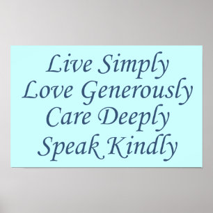 Live Simply blue Poster