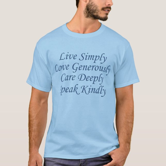 Live Simply blue T-Shirt (Front)
