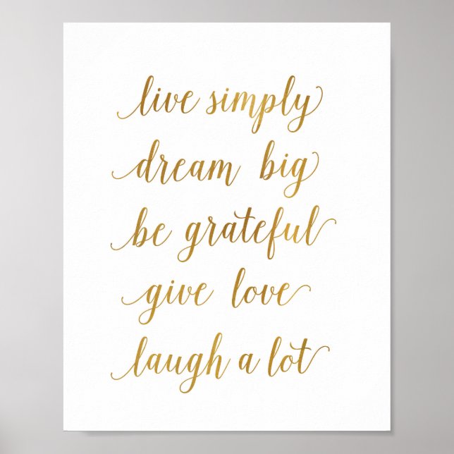 live simply dream big Art Print (Front)