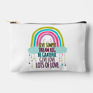 Live Simply Dream Big Be Grateful Give Love Accessory Pouch