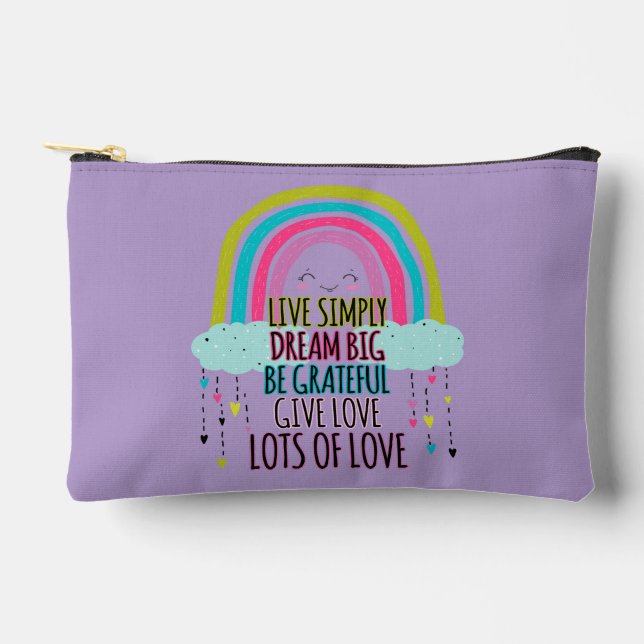 Live Simply Dream Big Be Grateful Give Love  Accessory Pouch (Front)