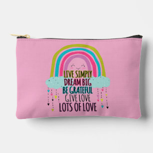 Live Simply Dream Big Be Grateful Give Love Accessory Pouch
