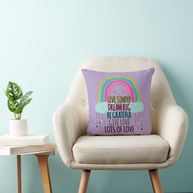 Live Simply Dream Big Be Grateful Give Love  Cushion (Chair)