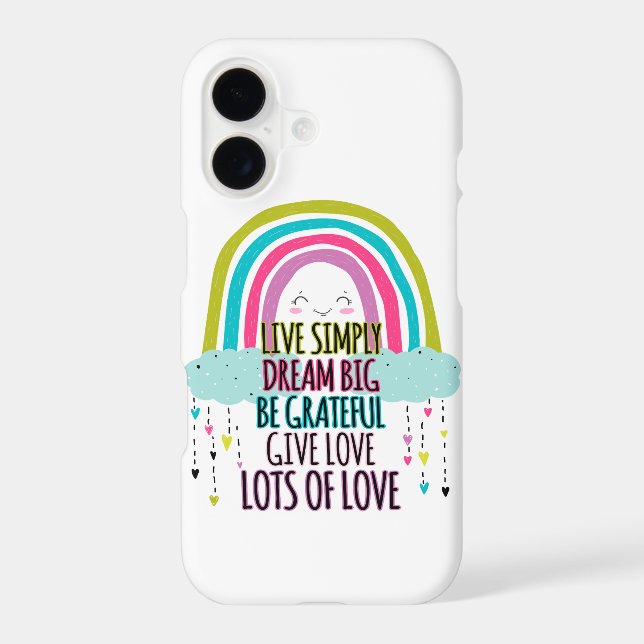 Live Simply Dream Big Be Grateful Give Love  iPhone Case (Back)