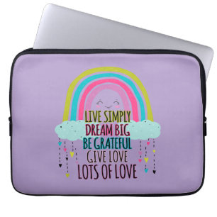 Live Simply Dream Big Be Grateful Give Love Laptop Sleeve