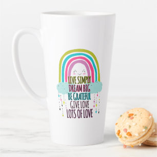 Live Simply Dream Big Be Grateful Give Love  Latte Mug